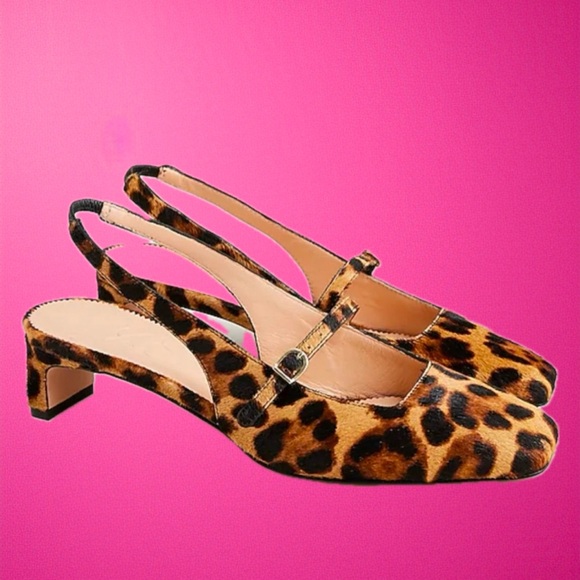 J. Crew Shoes - J. crew - Layla slingback Mary Jane heels in leopard calf hair -Sold Out online
